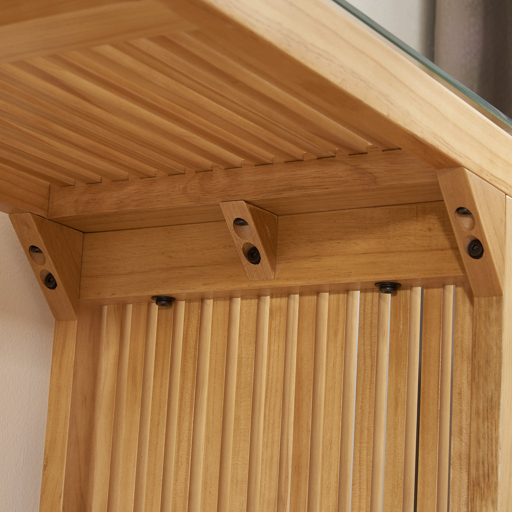 Dining Bench and Table, Pine Indoor Wood Bench for Entryway,Living Room,Kitchen and Bedroom Table (Nature, Long Bench & Table)