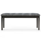 Upholstered Dining Room PU Bench Solid Wood Button Tufted