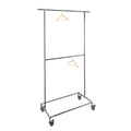 82 in. Rolling Double Rod Clothing Rack