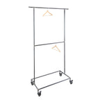 82 in. Rolling Double Rod Clothing Rack