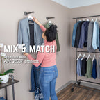 82 in. Rolling Double Rod Clothing Rack