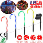 Solar Christmas Candy Cane Light IP55 Waterproof Stake Light Lamp for Patio Yard Garden Pathway Outdoor Christmas Decorative Light