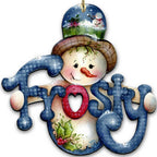 Frosty Christmas Door Decor by Jamie Mills-Price - Christmas Santa Snowman Decor - 8457505H