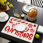Christmas meal mat linen candy letter printed table mat living room dining table decoration insulation mat