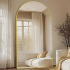 Oversized Black Arched Full Length Mirror – 76"/82"