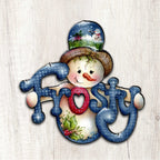 Frosty Christmas Door Decor by Jamie Mills-Price - Christmas Santa Snowman Decor - 8457505H