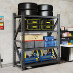 Heavy Duty Metal Adjustable Garage Shelves with 4000LBS Capacity - Black