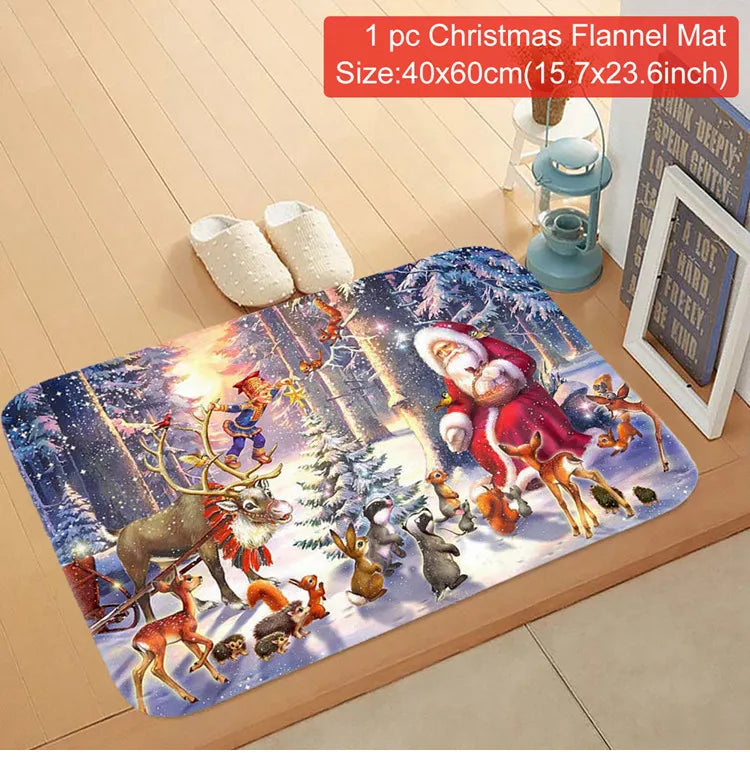Christmas Door Mat Santa Claus Outdoor Carpet Merry Christmas Decorations For Home 2025 Navidad Xmas Ornament New Year 2026