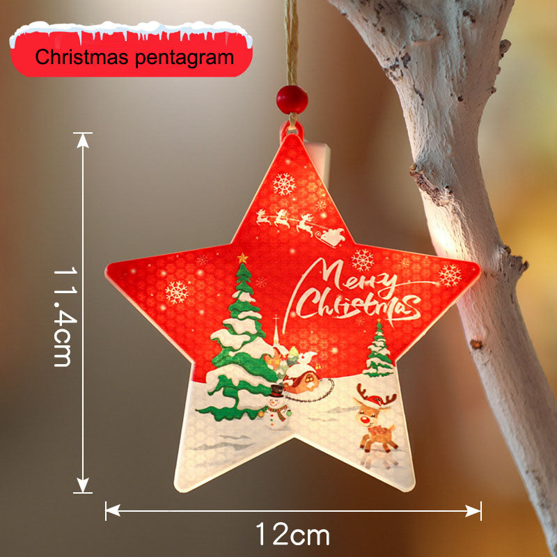Christmas decorative lights, holiday LED window display, small colorful lights, Christmas tree decoration, and hanging signs