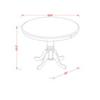 EAST WEST FURNITURE - AMVA3-LWH-C - 3-Piece Dinette Set- 2 Dining Room Chair and Round Dining Table - Linen Fabric Seat and Slatted Chair Back (linen white Finish)