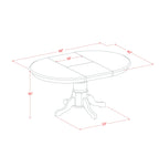 EAST WEST FURNITURE - AVVE5-LWH-15 - 5 Pc Dining Room Table Set - 4 Baby Blue Linen Fabric Dining Padded Chairs with High Back and 1 Removable leaf Oval Dining Table - linen white Finish