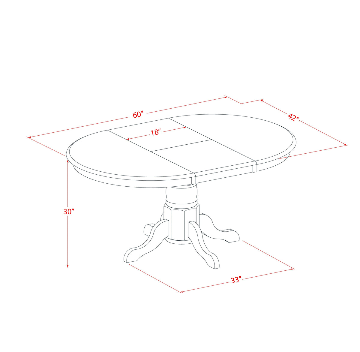 EAST WEST FURNITURE - AVVE5-LWH-15 - 5 Pc Dining Room Table Set - 4 Baby Blue Linen Fabric Dining Padded Chairs with High Back and 1 Removable leaf Oval Dining Table - linen white Finish