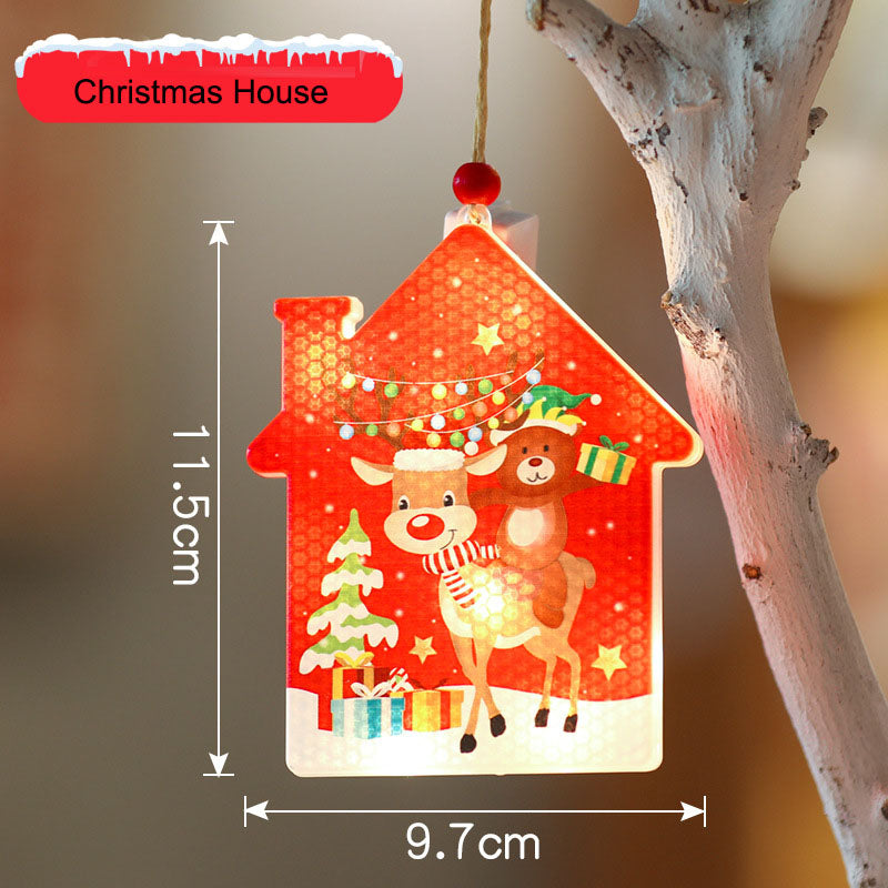 Christmas decorative lights, holiday LED window display, small colorful lights, Christmas tree decoration, and hanging signs
