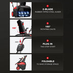 21'' 15A Single Stage Electric Snow Blower w/ LED Light DB7521
