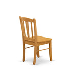 EAST WEST FURNITURE - ANDL5-OAK-W - 5-Pc Dining Room Table Set- 4 Dining Room Chair and dining table - Wooden Seat and Slatted Chair Back - Oak Finish