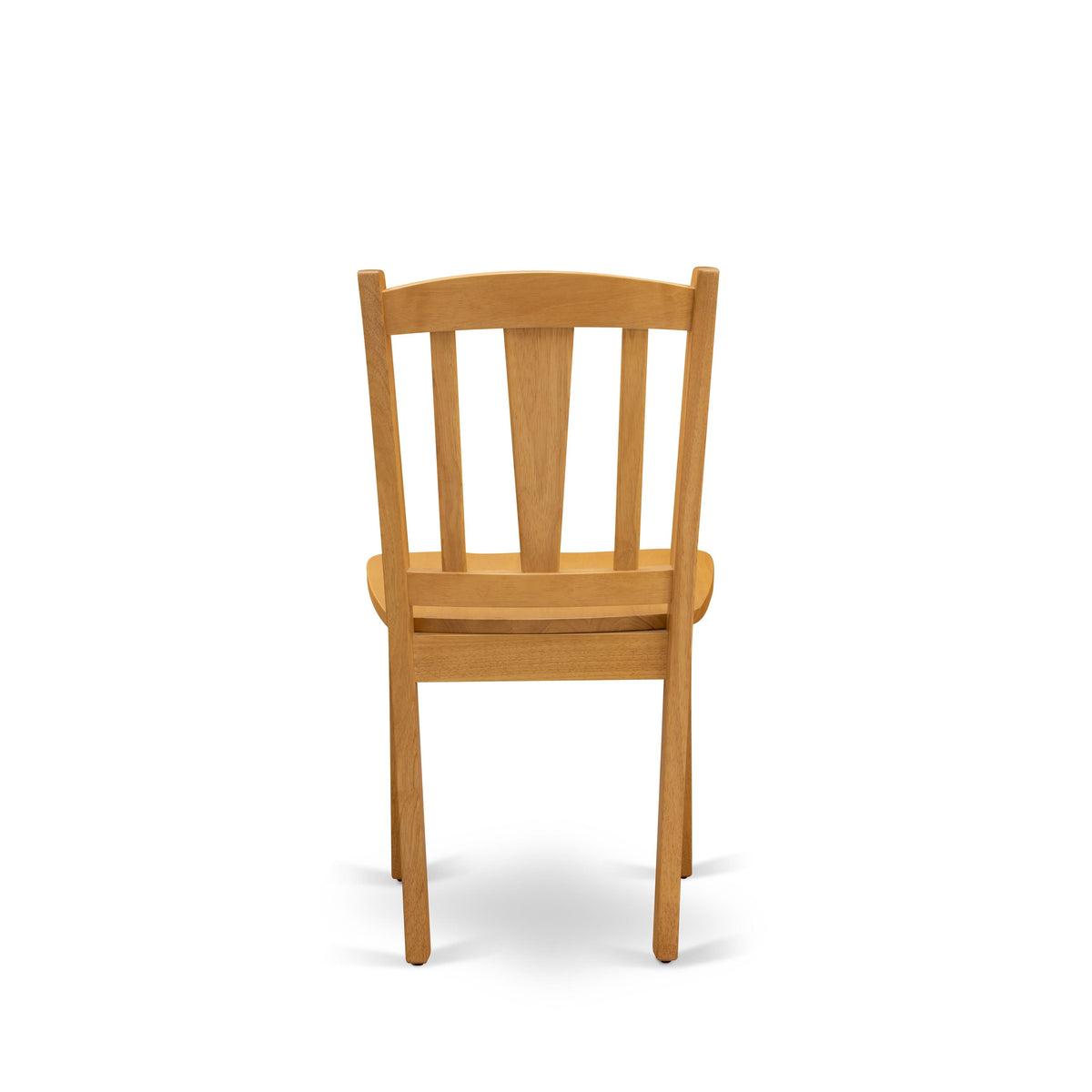 EAST WEST FURNITURE - ANDL5-OAK-W - 5-Pc Dining Room Table Set- 4 Dining Room Chair and dining table - Wooden Seat and Slatted Chair Back - Oak Finish