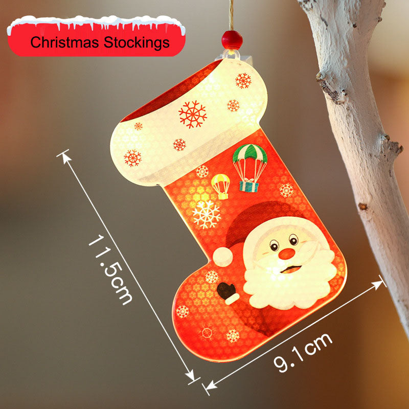 Christmas decorative lights, holiday LED window display, small colorful lights, Christmas tree decoration, and hanging signs