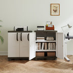 Freestanding Buffet Cabinet Sideboard with 2 Doors and Adjustable Shelves for Kitchen and Garage