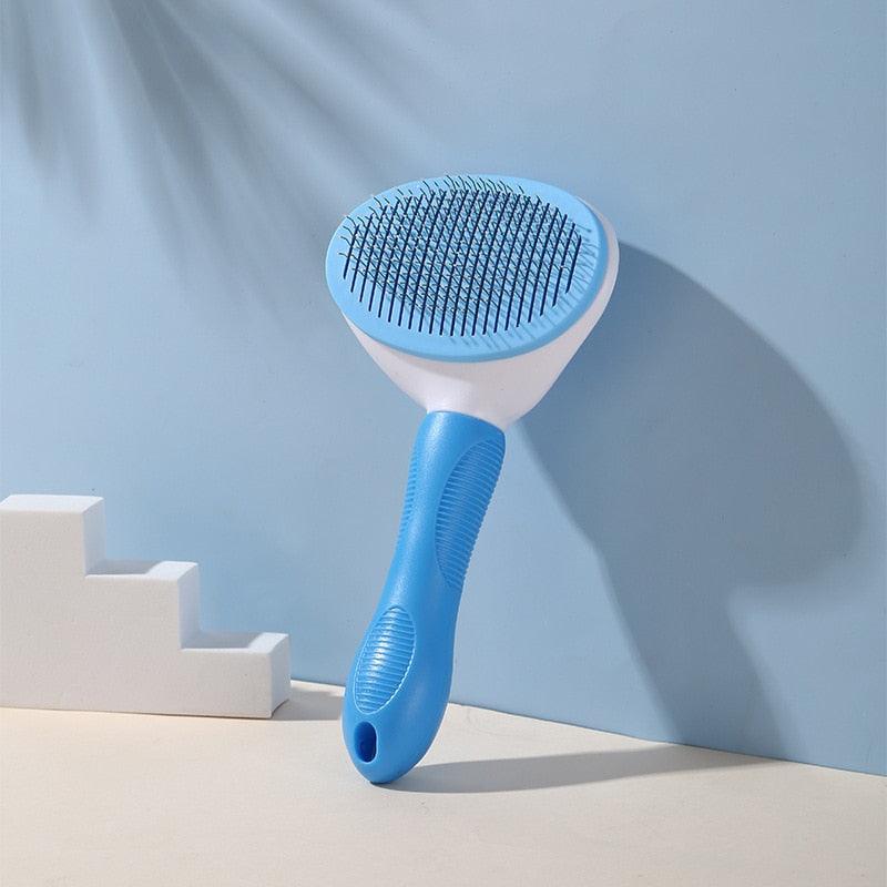 Pet Hair Remover Dog Brush Cat Comb Grooming Tools Dogs Accessories Cat Supplies Stainless Steel Beauty Massage Comb  Dog Cat Brush Pet Brush for Long and Short Hair with Self-Cleaning Brush