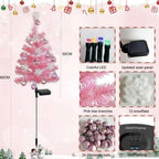 Solar Christmas Tree Outdoor Christmas Decorations Waterproof Solar Christmas Lights for Yard Front Porch Pathway Grave Decor