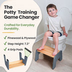 1-Step Wooden Stool for Kids(Multi-Purpose Step Stool for Kitchen, Bath, and Potty Training)