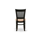 EAST WEST FURNITURE - AMVA5-BLK-C - 5-Pc Dining Room Table Set- 4 Kitchen Chair and Modern dining room table - Linen Fabric Seat and Slatted Chair Back (Black Finish)