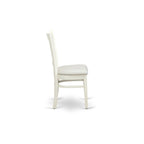 EAST WEST FURNITURE - AMVA3-LWH-C - 3-Piece Dinette Set- 2 Dining Room Chair and Round Dining Table - Linen Fabric Seat and Slatted Chair Back (linen white Finish)