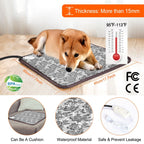 Pet Heating Pad Dog Cat Electric Heating Mat Waterproof Adjustable Warming Blanket with Chew Resistant Steel Cord Case