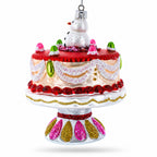 Delightful Snowman Cake Decoration Glass Christmas Ornament
