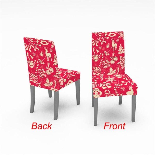 Christmas Chair Cover Stretch Spandex Digital Printed Silla Kitchen Dining Chair Covers Home Party Xmas Decor  Stretch Chair Cover for Dining Room Chair Protector Seat Cover Stretch Slipcover Christmas Bell Furniture For Living Room Ceremony Hotel