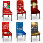Christmas Chair Cover Stretch Spandex Digital Printed Silla Kitchen Dining Chair Covers Home Party Xmas Decor  Stretch Chair Cover for Dining Room Chair Protector Seat Cover Stretch Slipcover Christmas Bell Furniture For Living Room Ceremony Hotel