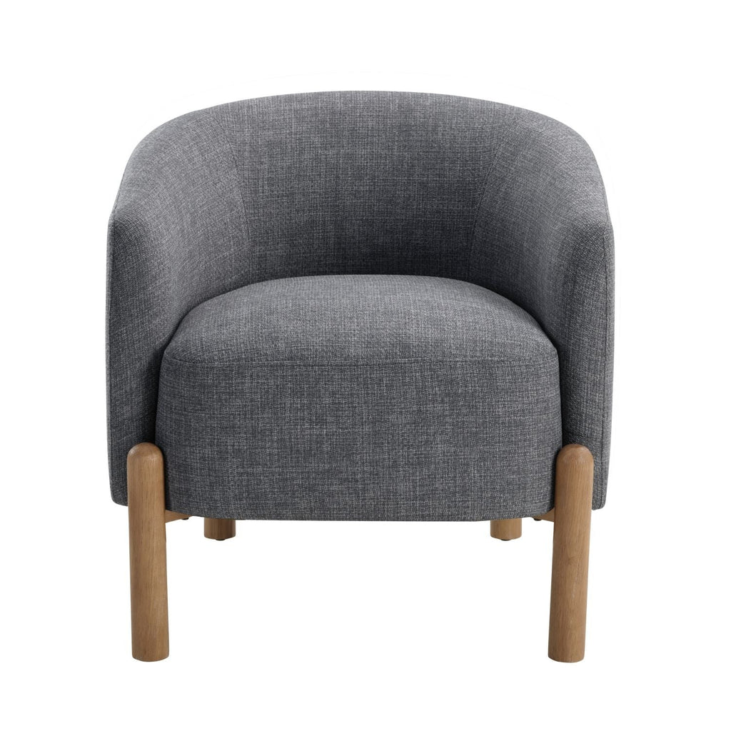 Style Comfort Accent Chair Gray Upholstery Durable Frame Solid Wood Legs Contemporary Living Room Furniture 1pc