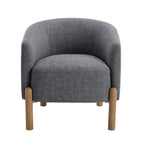 Style Comfort Accent Chair Gray Upholstery Durable Frame Solid Wood Legs Contemporary Living Room Furniture 1pc