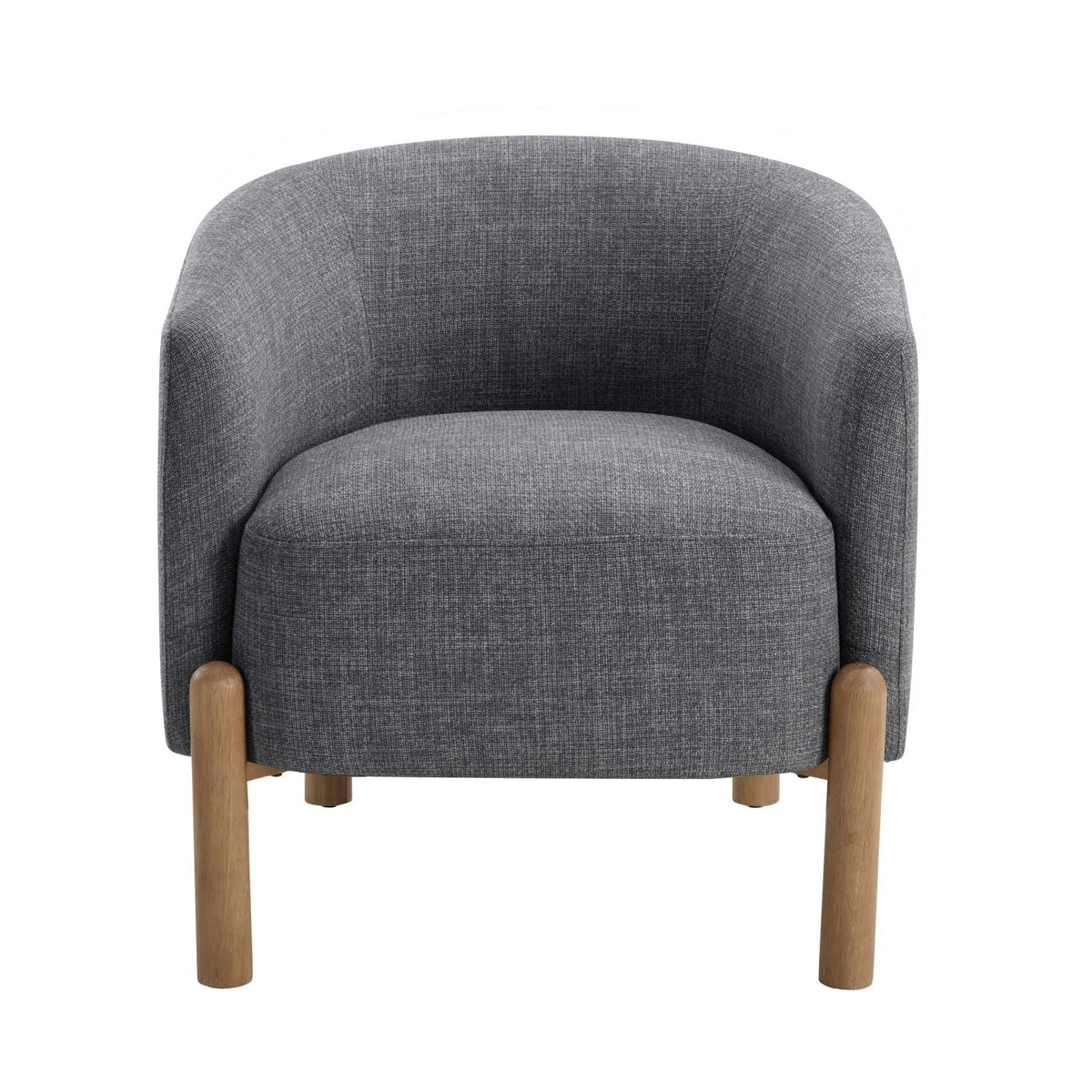 Style Comfort Accent Chair Gray Upholstery Durable Frame Solid Wood Legs Contemporary Living Room Furniture 1pc