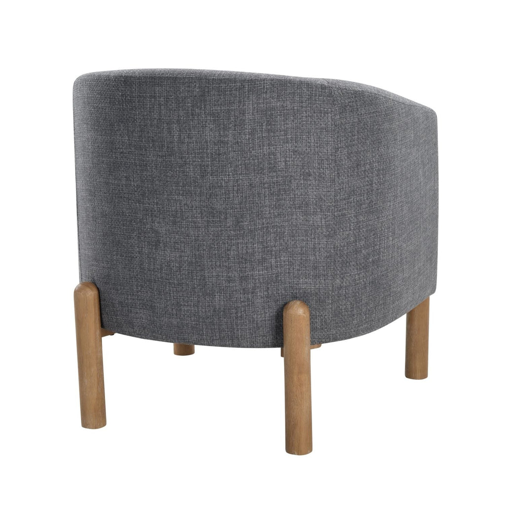 Style Comfort Accent Chair Gray Upholstery Durable Frame Solid Wood Legs Contemporary Living Room Furniture 1pc