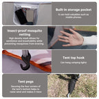 3-12 Person Double Layer 2-Bedroom Family Tunnel Camping Tent Waterproof Windproof UV Resistant for Outdoor Hiking & Camping