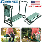 Foldable Garden Kneeler Seat w/ Kneeling Soft Cushion Pad Tools Pouch Portable Gardener Kneeling Bench Stool