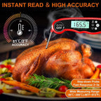 Instant Read Meat Thermometer Upgraded Instant Read Meat Thermometer 2-in-1 Ultra Fast Digital Meat Thermometer for Cooking Oven Safe Food Thermometer Waterproof Ultra Fast Digital Food Water Milk Thermometer for Outdoor Cooking BBQ and Kitchen