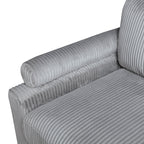 Living Room Furniture Corner Chair Gray Corduroy Upholstery 1pc Corner Wedge Soft Cushion Solid Wood Legs